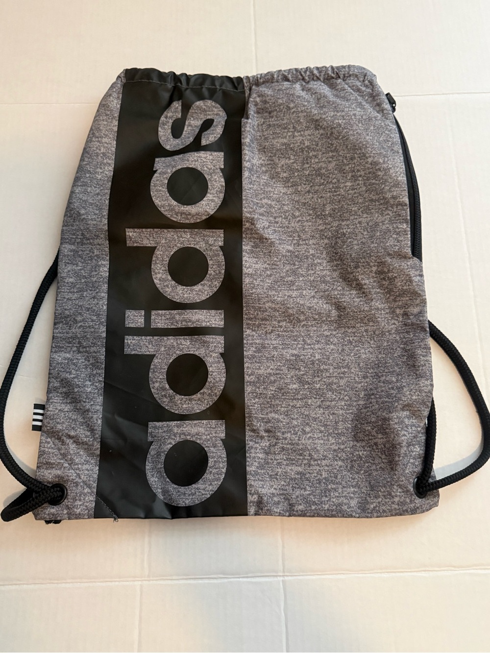 adidas Gray and Black Drawstring Gym Sack